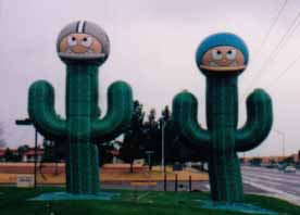 Cactus balloons and saguaro cactus inflatables for events and sales.